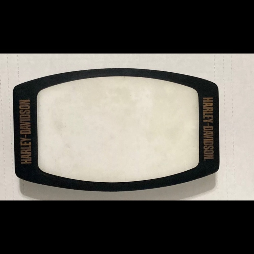 Harley-Davidson Platter,Cutting Board- 12.5. x 8.in. Black Wood & White Stone .